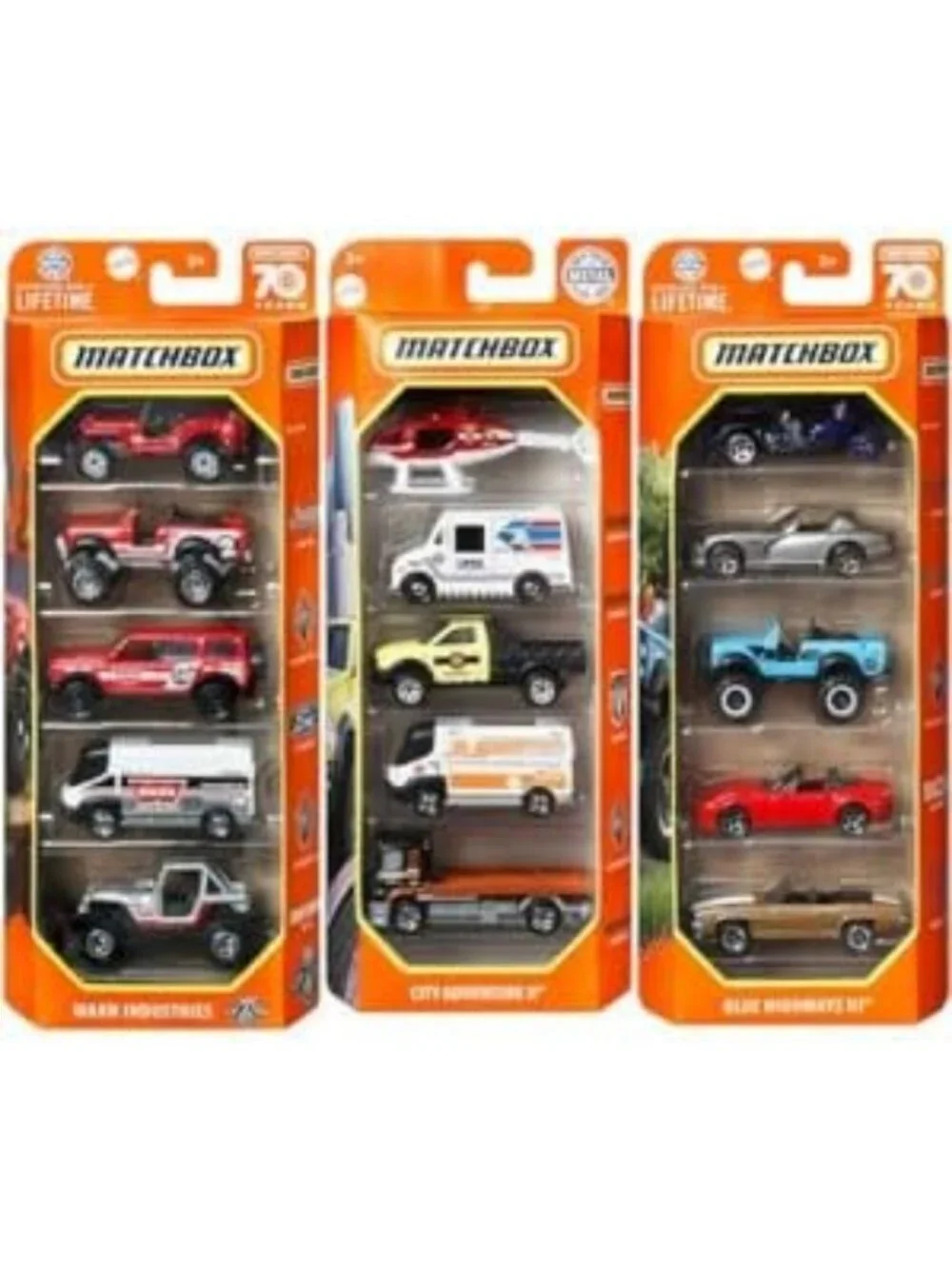 15-Piece Toy Car & Truck Set - 3 Themed Die-Cast 1:64 Scale Vehicles Bundle